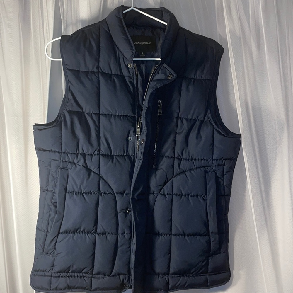 Banana Republic Men's Puffer Vest Blue S